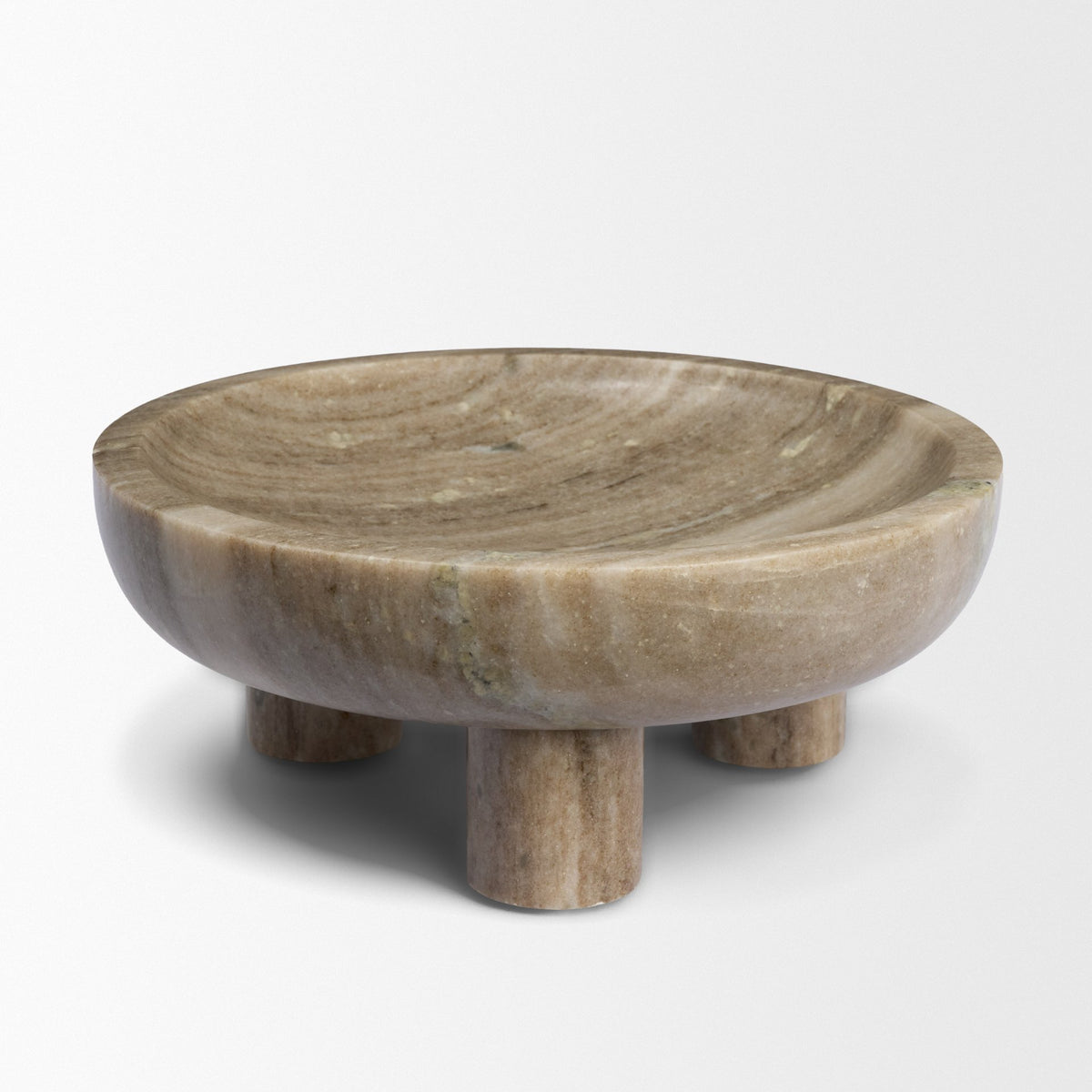 Vasca Gray Marble Decorative Pedestal Bowl - Ornate Home