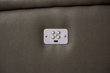 Vasilios Gray Leatherette Power Reclining Loveseat - Ornate Home