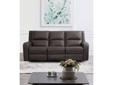 Vasilios Gray Leatherette Power Reclining Sofa - Ornate Home