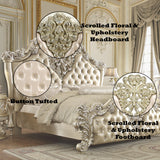 Vatican Gold & Champagne Silver Eastern King Bed - Ornate Home