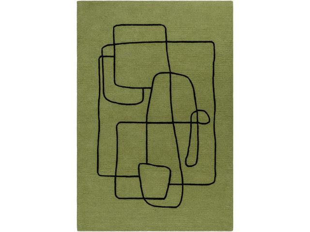 Vatsa Green Abstract Area Rug - Ornate Home