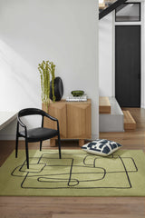 Vatsa Green Abstract Area Rug - Ornate Home