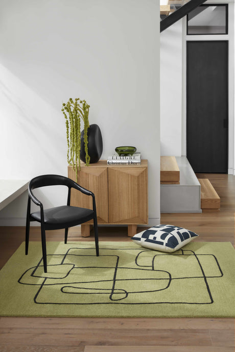Vatsa Green Abstract Area Rug - Ornate Home