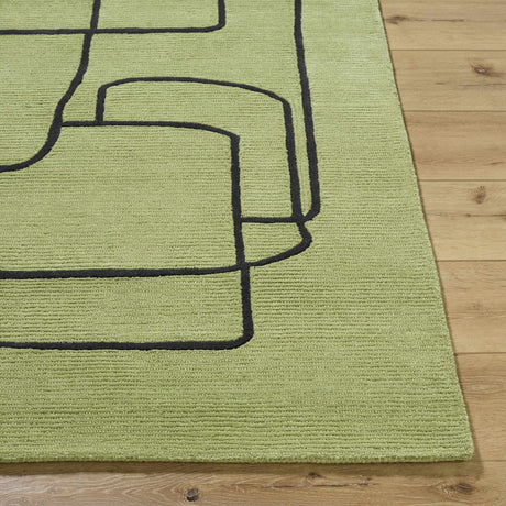 Vatsa Green Abstract Area Rug - Ornate Home