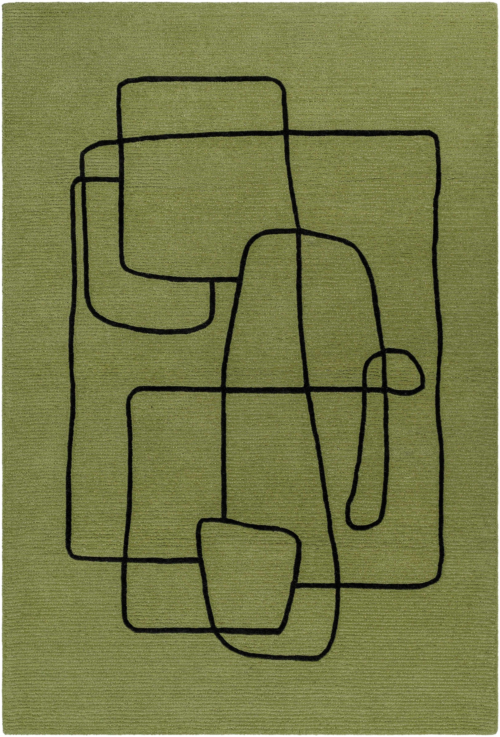 Vatsa Green Abstract Area Rug - Ornate Home