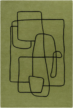 Vatsa Green Abstract Area Rug - Ornate Home