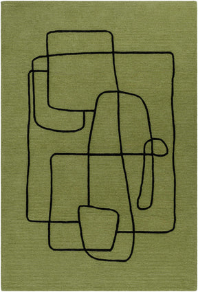 Vatsa Green Abstract Area Rug - Ornate Home