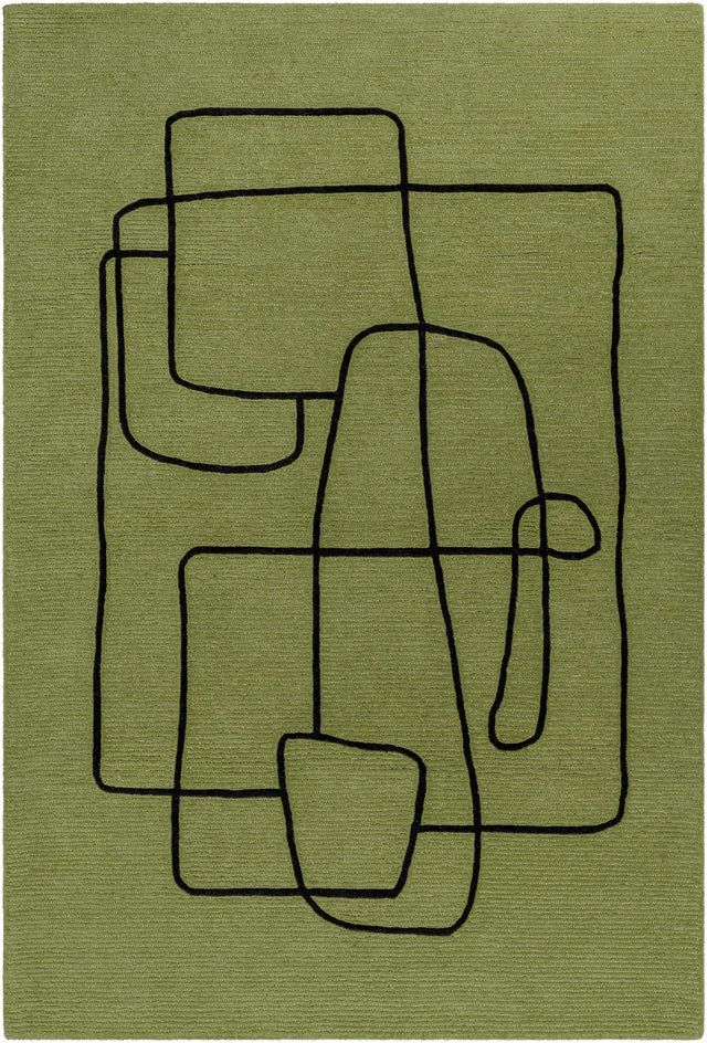 Vatsa Green Abstract Area Rug - Ornate Home