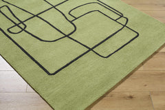Vatsa Green Abstract Area Rug - Ornate Home