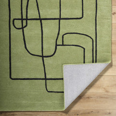 Vatsa Green Abstract Area Rug - Ornate Home
