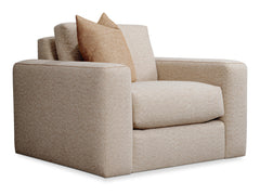 Vaughn Beige/Tan Fabric Swivel Chair - Ornate Home