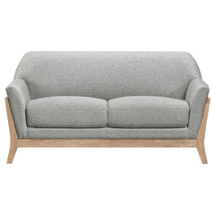 Vaughn Grey 2-piece Fabric Upholstered Flared Arm Sofa Set - Ornate Home
