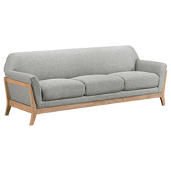 Vaughn Grey 3-piece Fabric Upholstered Flared Arm Sofa Set - Ornate Home