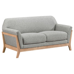 Vaughn Grey 3-piece Fabric Upholstered Flared Arm Sofa Set - Ornate Home