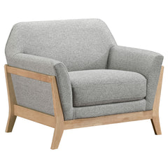 Vaughn Grey 3-piece Fabric Upholstered Flared Arm Sofa Set - Ornate Home