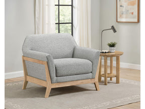 Vaughn Grey Fabric Upholstered Flared Arm Accent Chair - Ornate Home