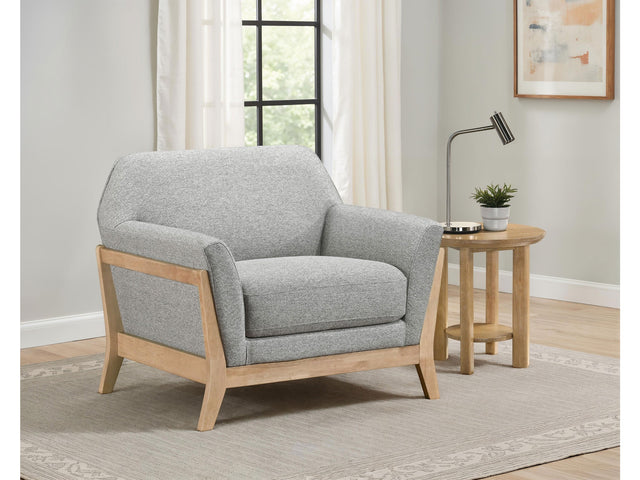 Vaughn Grey Fabric Upholstered Flared Arm Accent Chair - Ornate Home