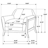 Vaughn Grey Fabric Upholstered Flared Arm Accent Chair - Ornate Home