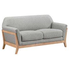 Vaughn Grey Fabric Upholstered Flared Arm Loveseat - Ornate Home