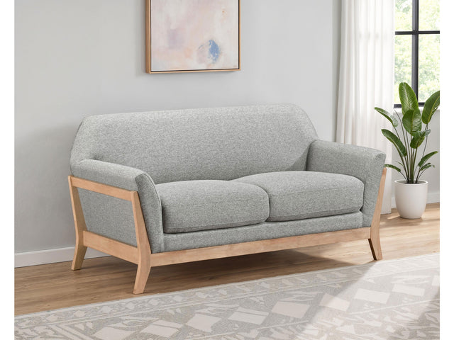 Vaughn Grey Fabric Upholstered Flared Arm Loveseat - Ornate Home