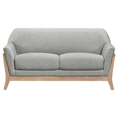 Vaughn Grey Fabric Upholstered Flared Arm Loveseat - Ornate Home