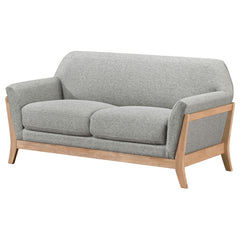 Vaughn Grey Fabric Upholstered Flared Arm Loveseat - Ornate Home