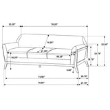 Vaughn Grey Fabric Upholstered Flared Arm Sofa - Ornate Home