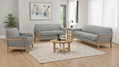 Vaughn Grey Fabric Upholstered Flared Arm Sofa - Ornate Home