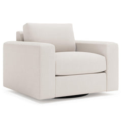 Vaughn Ivory Swivel Chair Without Pillows - Ornate Home