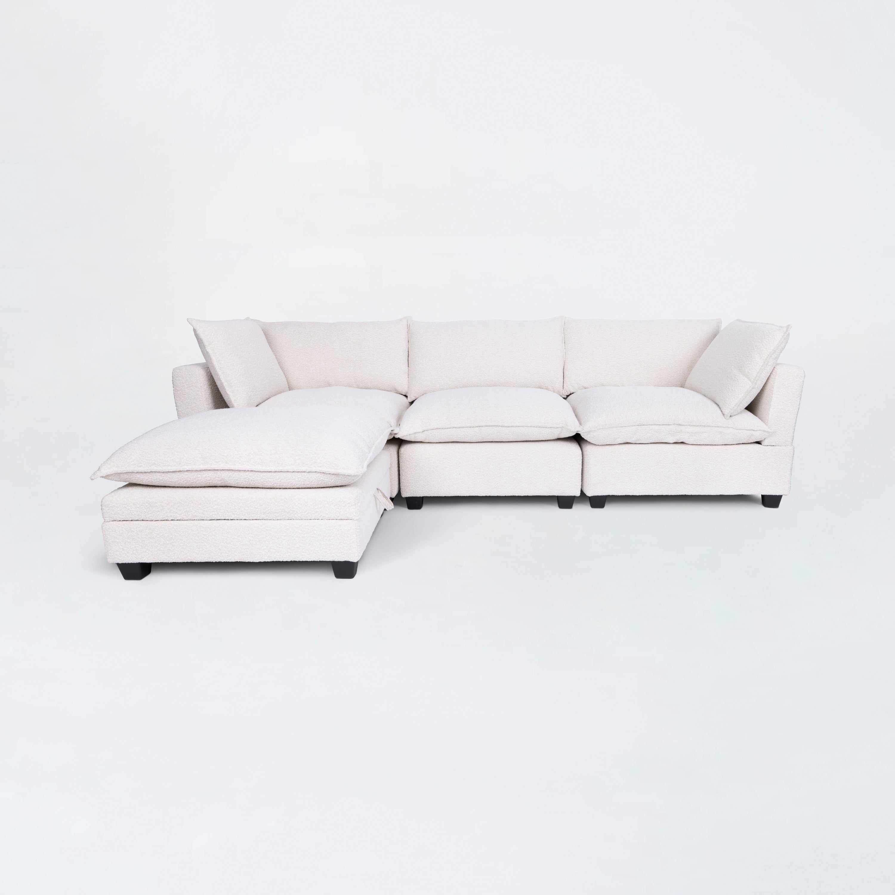 Santa Monica Sand Boucle Modular Sectional / 4pc - Ornate Home