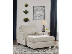 Vayda Gray Chair and Ottoman - Ornate Home