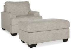 Vayda Gray Chair and Ottoman - Ornate Home