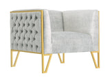 Vector Accent Chair in Grey and Gold - Ornate Home