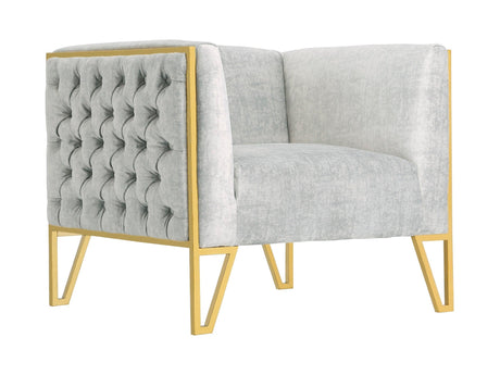 Vector Accent Chair in Grey and Gold - Ornate Home