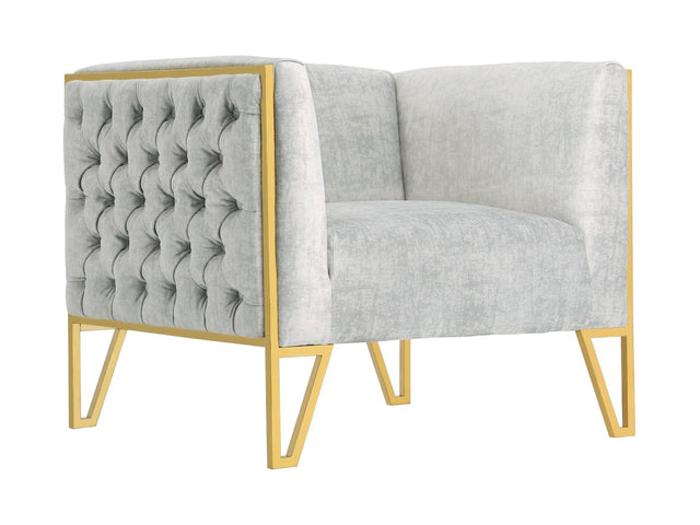 Vector Accent Chair in Grey and Gold - Ornate Home