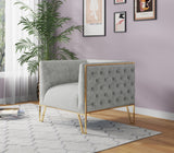 Vector Accent Chair in Grey and Gold - Ornate Home