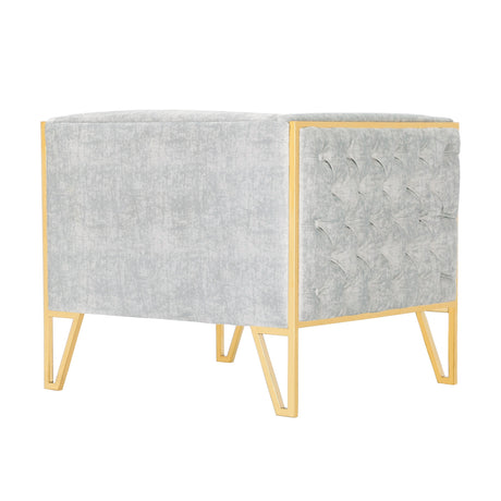 Vector Accent Chair in Grey and Gold - Ornate Home