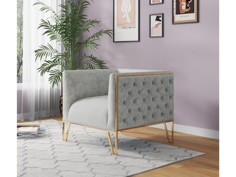 Vector Accent Chair in Grey and Gold (set of 2) - Ornate Home