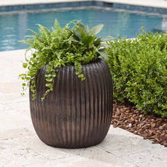 Vector Ridge Bronze Indoor-Outdoor Planter - Ornate Home