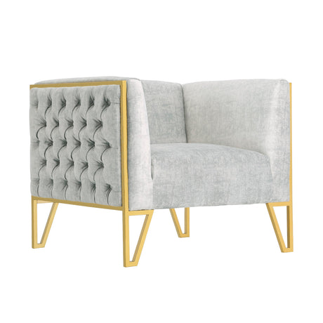 Vector Sofa and Armchair in Gray and Gold (set of 2) - Ornate Home