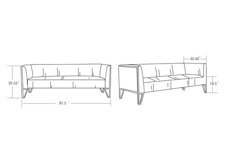 Vector Sofa and Armchair in Grey and Gold (set of 3) - Ornate Home