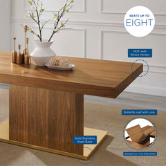 Vector Walnut/Gold Expandable Dining Table - Ornate Home