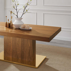 Vector Walnut/Gold Expandable Dining Table - Ornate Home