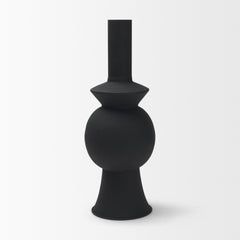 Veda Black Large Metal Geometric Vase - Ornate Home
