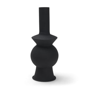 Veda Black Small Metal Geometric Vase - Ornate Home