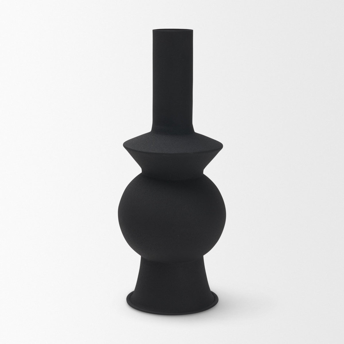 Veda Black Small Metal Geometric Vase - Ornate Home