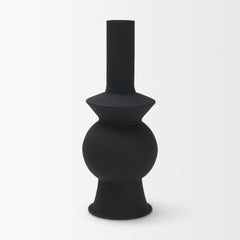 Veda Black Small Metal Geometric Vase - Ornate Home