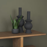 Veda Black Small Metal Geometric Vase - Ornate Home