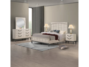 Veda Cream Queen Panel Bed - Ornate Home