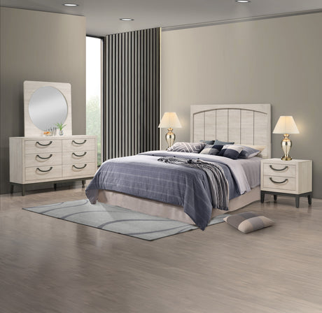 Veda Cream Queen Panel Bed - Ornate Home